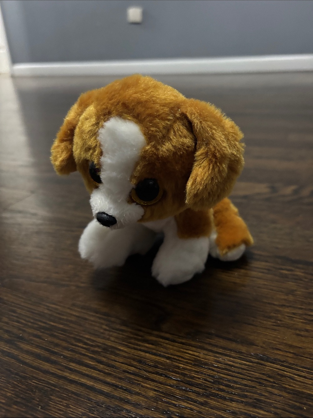 Ty Brown and White Puppy Beanie Boo Plush